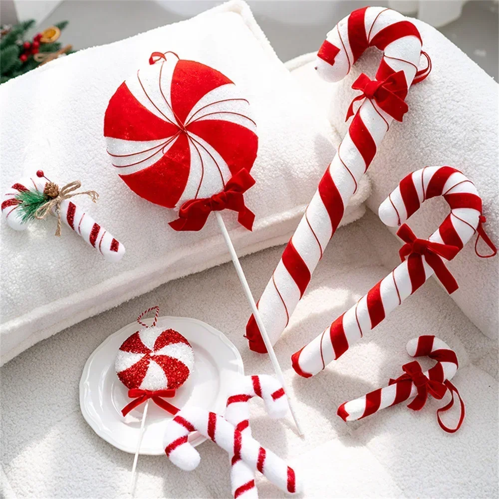 Christmas Decorations Large Candy Canes Christmas Tree Lollipop Decoration Ornaments Decorative for Home Party Decor Xmas Gift