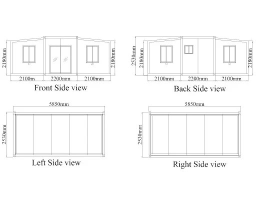Maison pliable préfabriquée 20F 40F, conteneur extensible de haute qualité