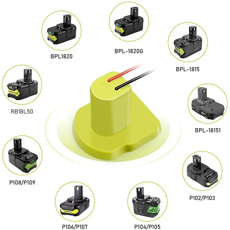 

AT29-3X For Power Wheels Battery Adapter For Ryobi One+ 18V Li- Battery, Power Tool Battery Converter With 12 Gauge Wire