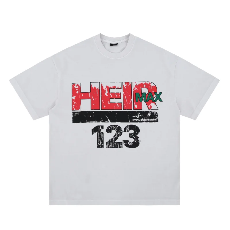 

SUPER WAY Washed Print Fashion T Shirt Men Women T-shirt Top Tees F-438#