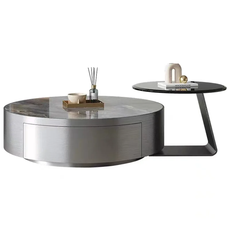 

Coffee table combination small apartment household round tea table