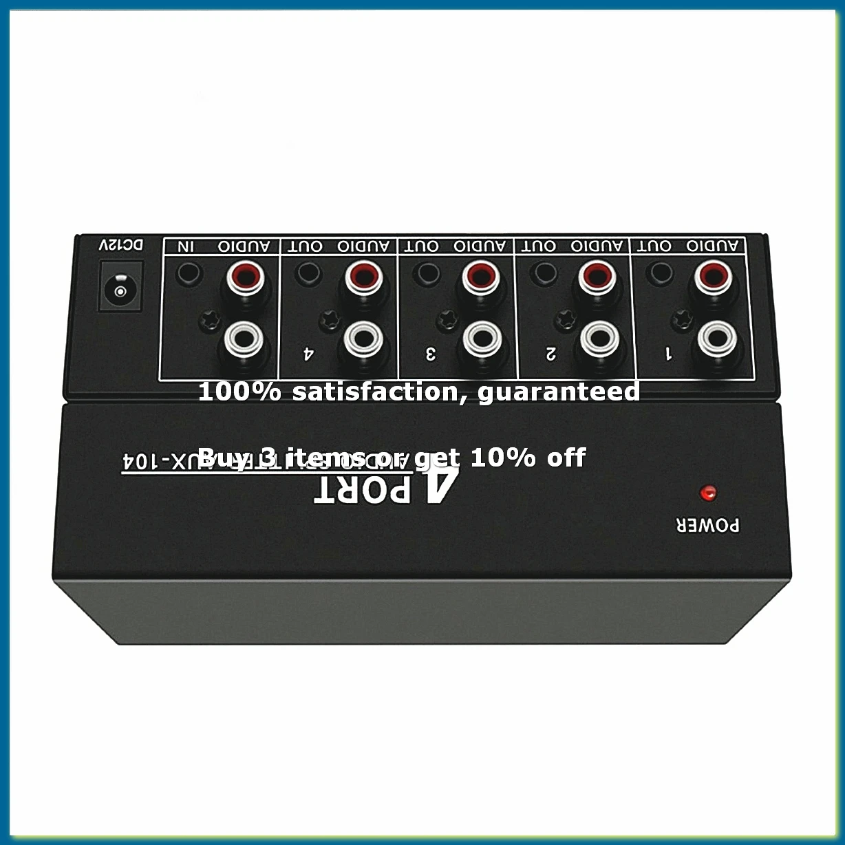 Audio Splitter 1 in 4 Out L/R Aux Stereo Audio Splitter 1X4 Audio Distributor for PC DVD Speaker Splitte, EU Plug-DT30