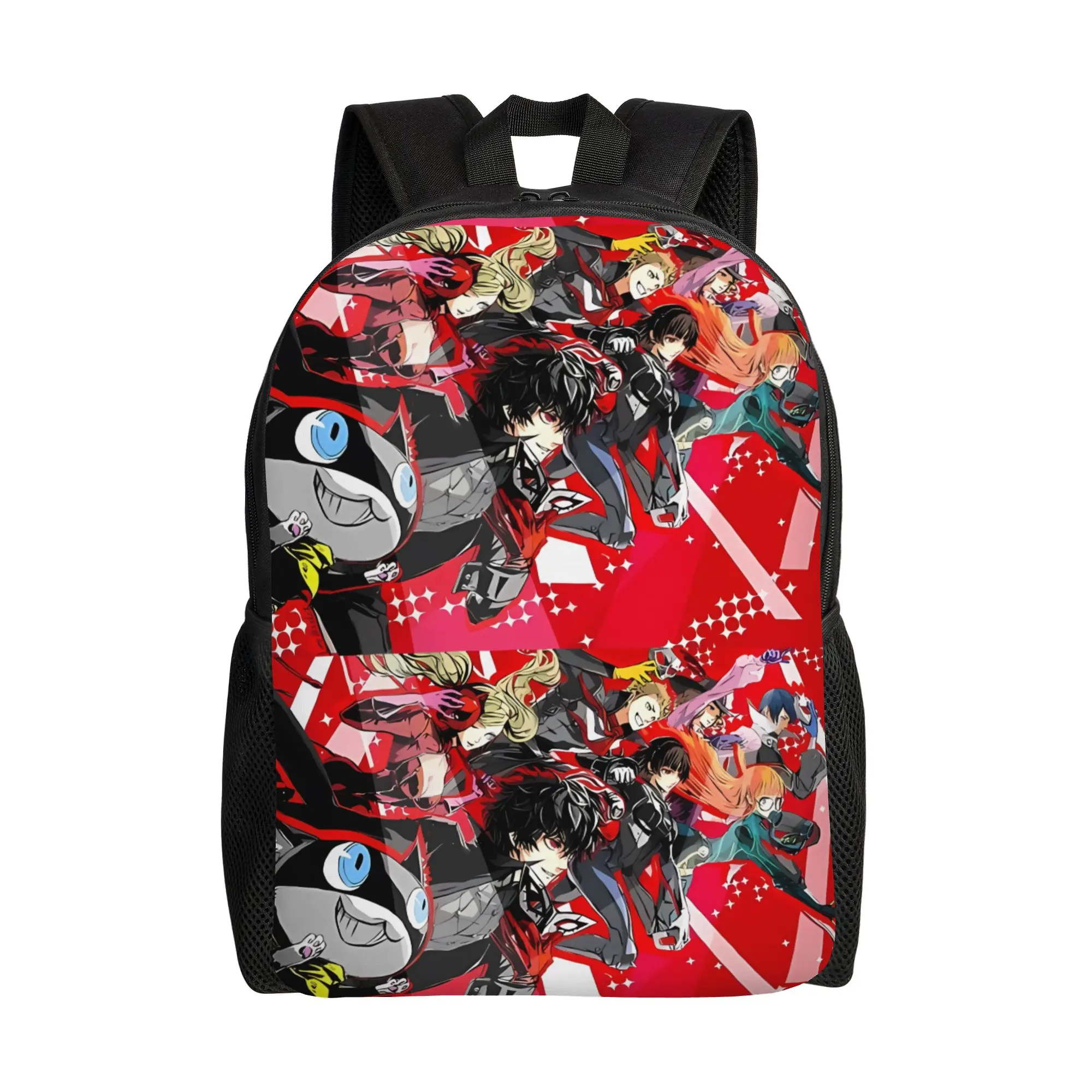 

red black aesthetic Per sonas 5 Backpack Students Daily Large Capacity Laptop Bag Back To School Season