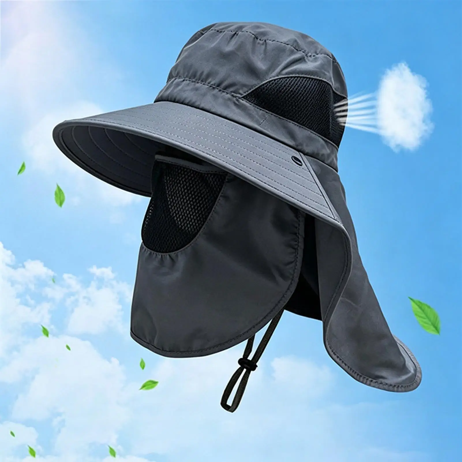 Sombrero de pesca, sombreros de verano con protección UV, gorras de pesca para exteriores, para senderismo, camping, visera, sombrero tipo pescador con solapa para el cuello.