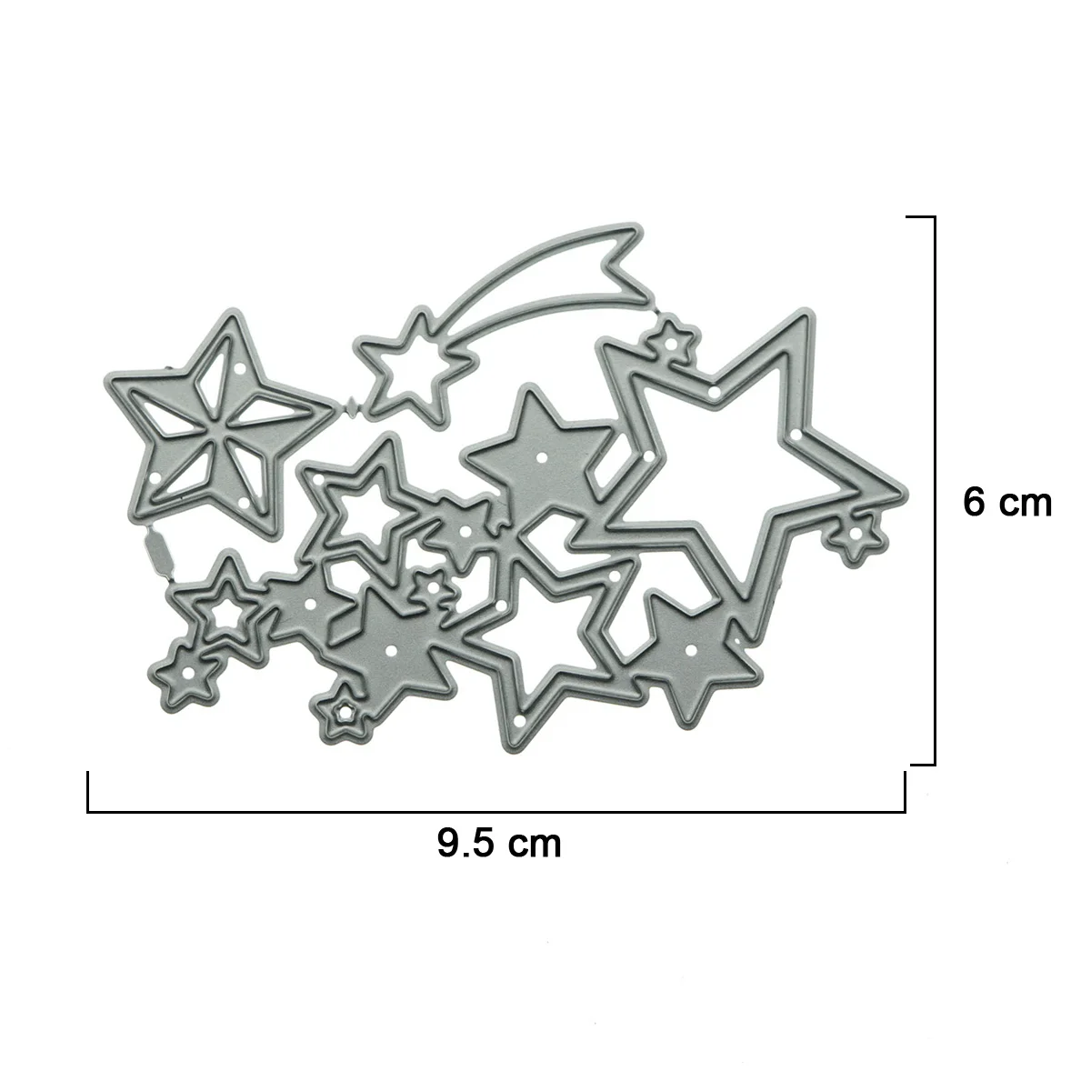 Shooting-Star Form Metall Schneiden Sterben Sammelalbum Karte Präge Meteo Pentagramm Muster Cutter Form Papier DIY Dekorieren Konfetti