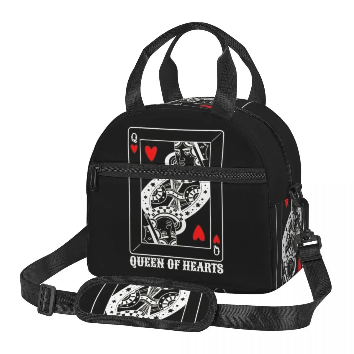 

Queen Of Hearts Halloween Lunch Bags Bento Box Lunch Tote Leakproof Picnic Bags Cooler Thermal Bag for Woman Kids Office