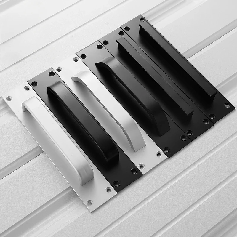 แฟชั่นสีดําตู้จับอลูมิเนียมห้องครัวประตูตู้ดึงลิ้นชัก Knobs เฟอร์นิเจอร์ประตูฮาร์ดแวร์