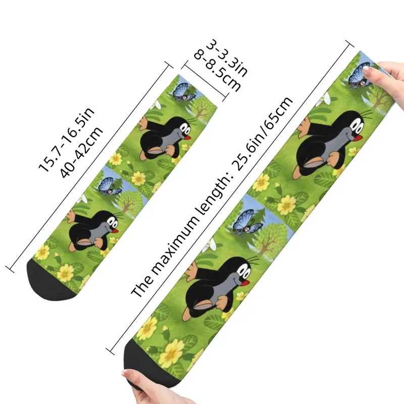 Cute Happy Mole Krtek Mens Crew Socks Unisex Cool Cartoon Little Maulwurf Spring Summer Autumn Winter Dress Socks