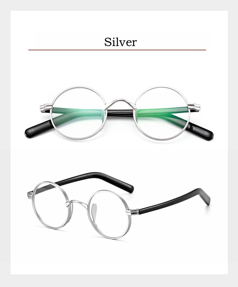 YIMARUILI Ultra-licht Titan Legierung Acetat Brillen Frauen Mode Retro Runde Kleine Optische Brillen Rahmen Männer – Detail 11
