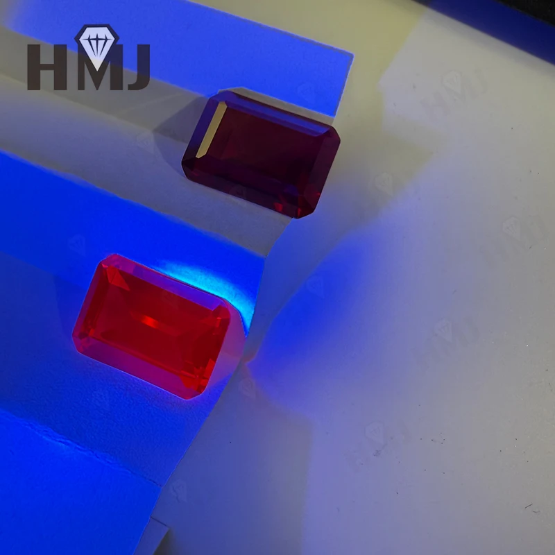 

Natural Pigeon blood Ruby Pass UV Test Ruby 10 Cts Sri-Lanka VVS1 Emerald Cut Loose Gemstone For Jewelry Beads