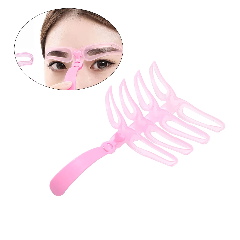 1 Juego de plantilla de cejas de mano, herramienta de aseo reutilizable de 4 formas, maquillaje DIY, plantilla para dibujo de cejas, herramienta de maquillaje DIY