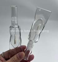 50Pcs Empty cute all clear toothpaste shape lip gloss container makeup ice cube lipgloss packaging tubes with Keychain hole 2ml