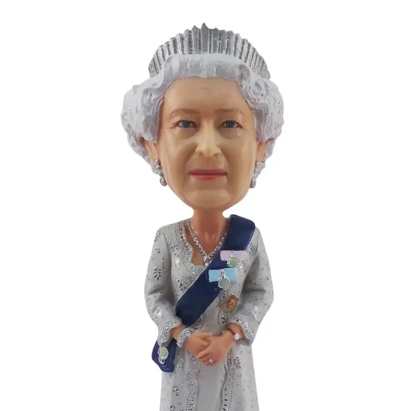 Queen Elizabeth II Car Ornament platine Jubilee 2022 70th Anniversary Resin figurine Doll Auto Interior Dashboard Statue