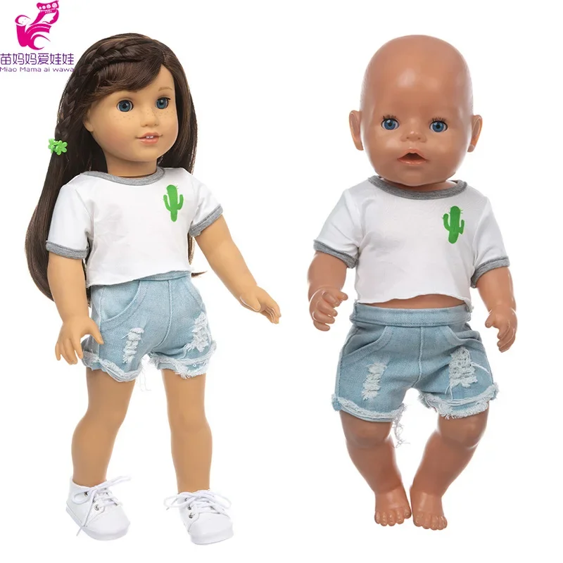 baby doll clothes jeans pants 40cm Nenuco Ropa y su Hermanita 18 inch girl doll shirt denim short children gift