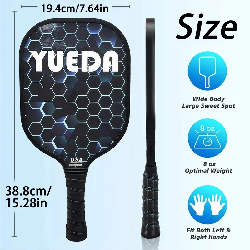 Pickleball Paddle Set Wood Lightweight With Carry Bag and 4 Ballls Pickleball Racket Easy Storage Colorful Pickleball Paddle Set