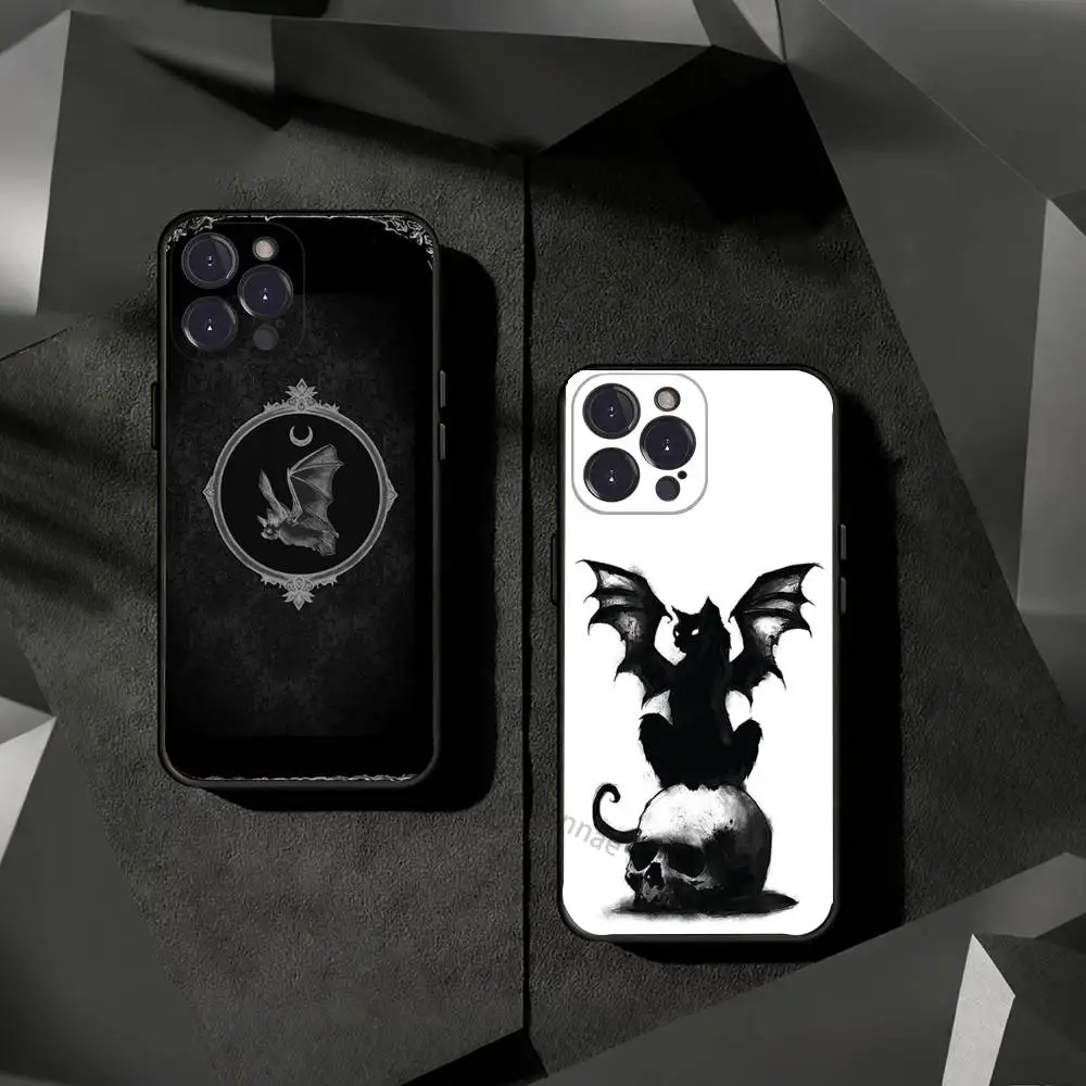 

Goth Vampire Bat Gothic Phone Case For iPhone 17 16 15 14 13 12 11 Pro Xs Max Mini Plus Antislip Shockproof Hard