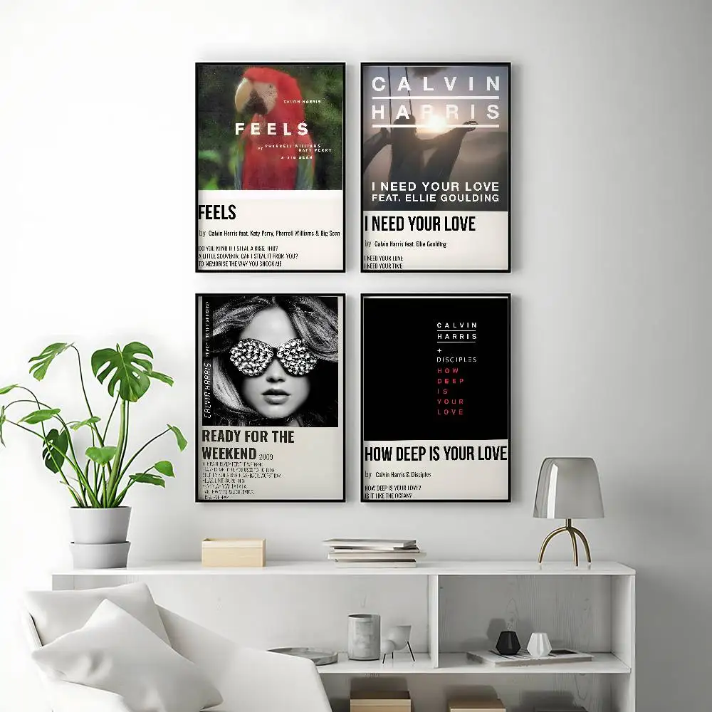 Popular DJ Calvin Harris Posters Premium Self-Adhesive No Residue Wall Sticker for Home Office Bar Decor