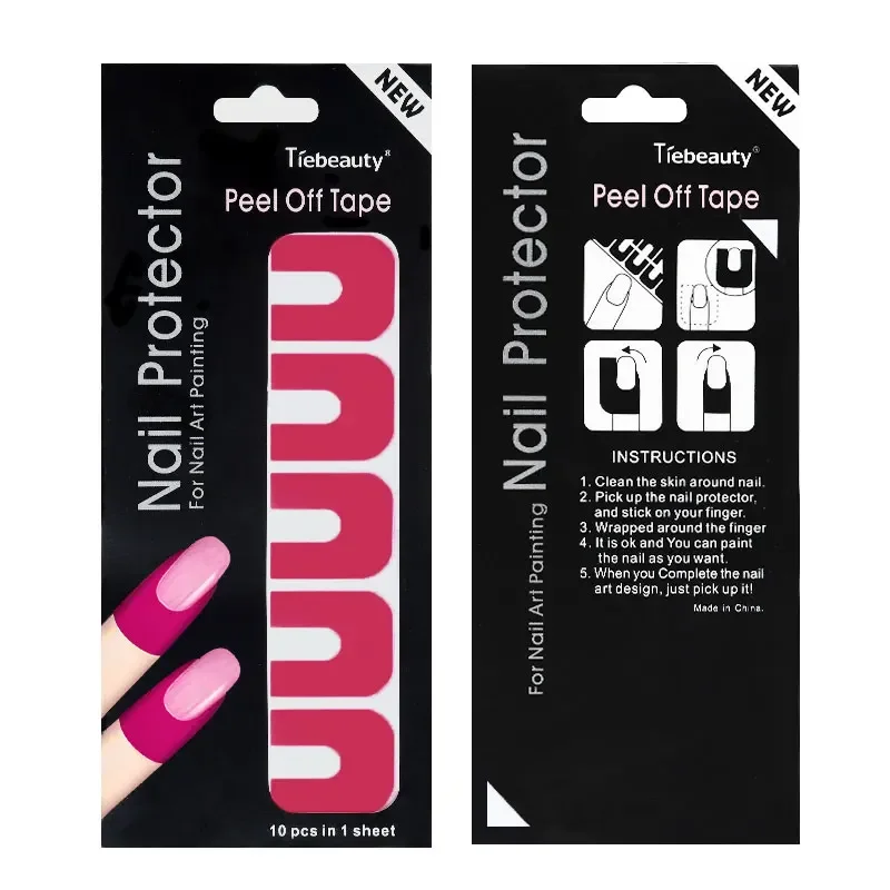 10 pcs U-shape Finger Cover Sticker Spill-proof Tape Nail Protector Polish UV Gel Painting Manicure Protection Nail Art Tools