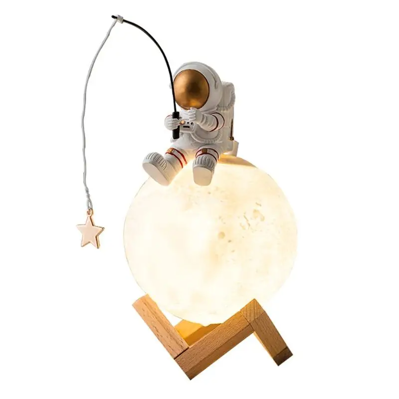 

Modern Lights Resin Decorations Astronaut Fishing Night Lights for Creative Ligh Dropship