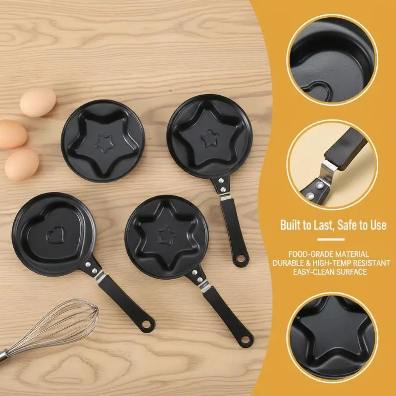 Nonstick Heart Egg Frying Pan Mini Omelet Pancake Skillet for Kitchen Breakfast Fast Cooking Tool for Couples