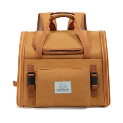 Mochila de transporte para gatos expandible, doble y transpirable