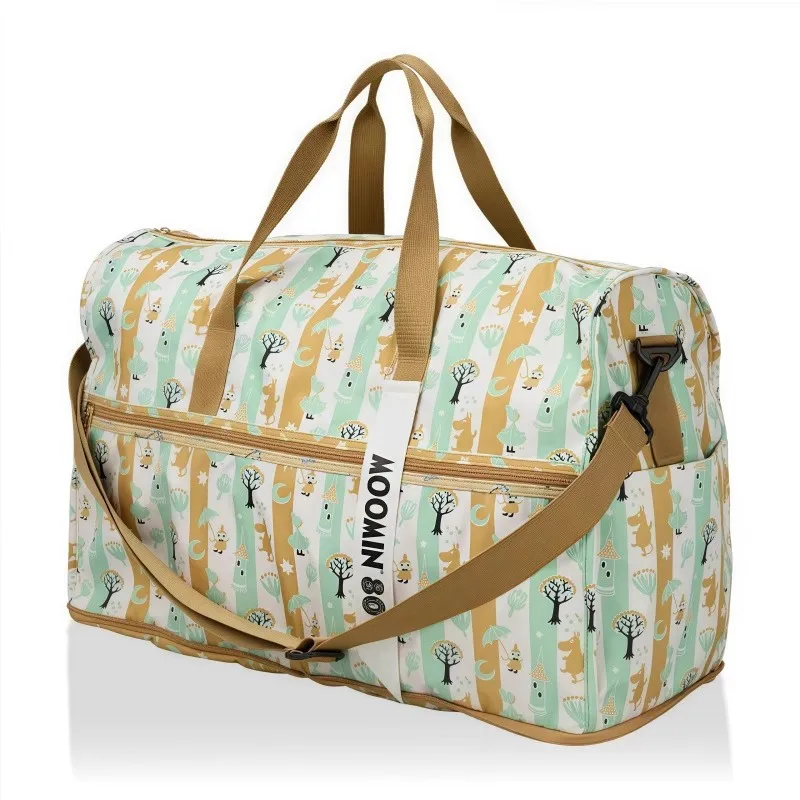 Moomins Hot Cartoon Foldable Travel Duffel Bag Large Capacity Organizer Pouch Portable Handheld Crossbody Luggage Storage Bag view 3