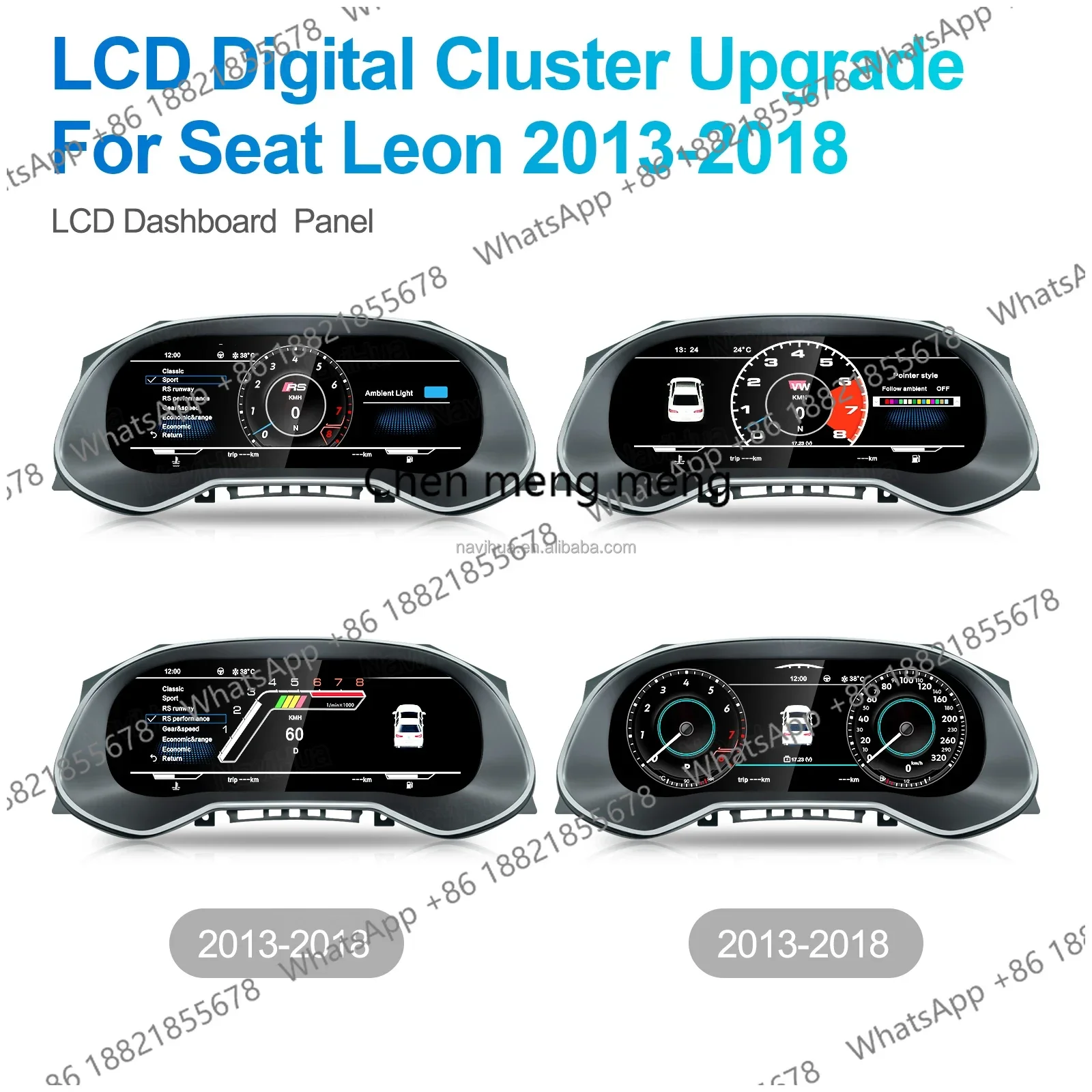 LCD Digital Dashboard Cluster for Seat n 2013-2018 Speedometer Virtual Cockpit Instrument Panel Auto Digital Cluster