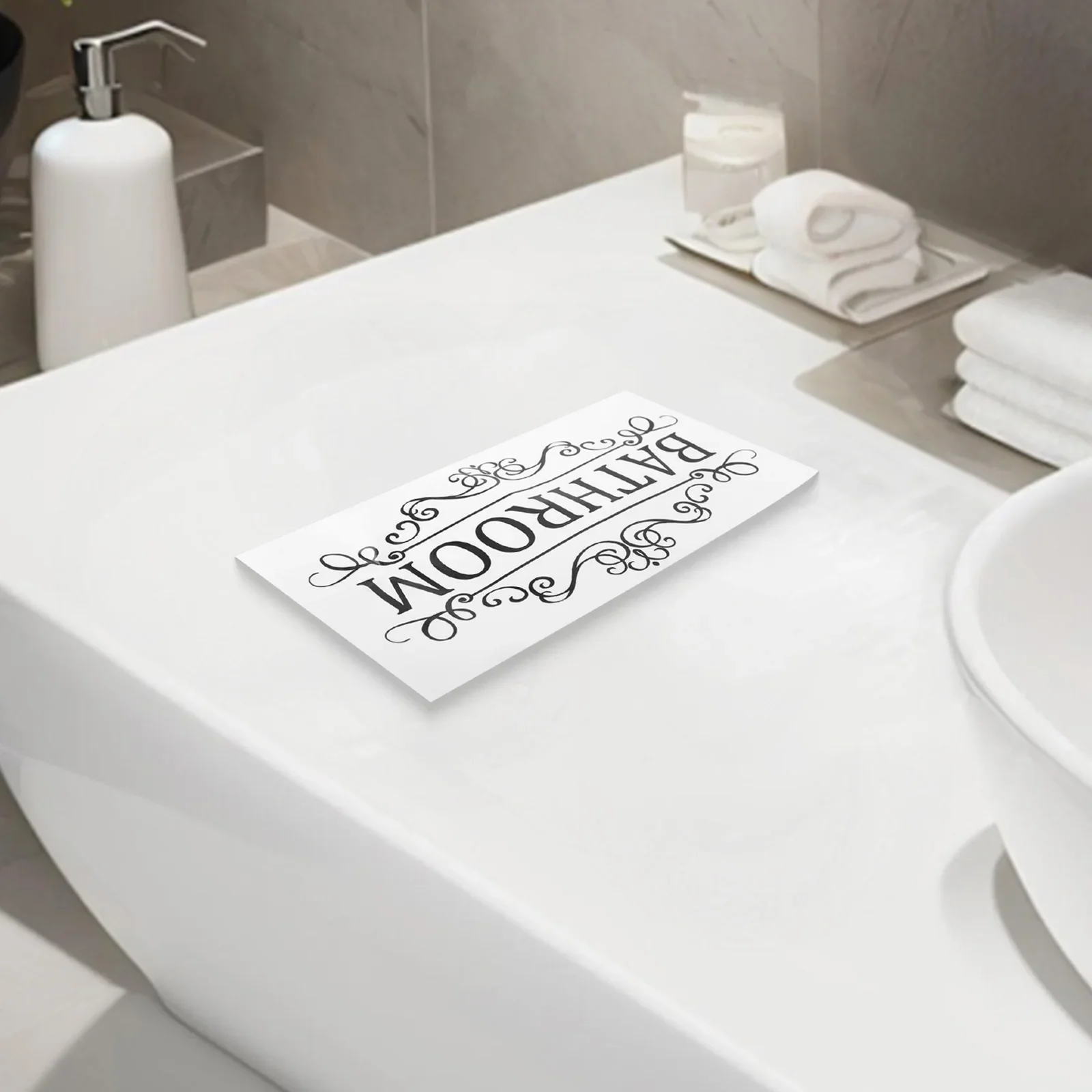 Bathroom Rules Wall Sticker Vinyl Door Sign For Washroom And Toilet Decor Made From Waterproof Matte PVC For Smooth Walls