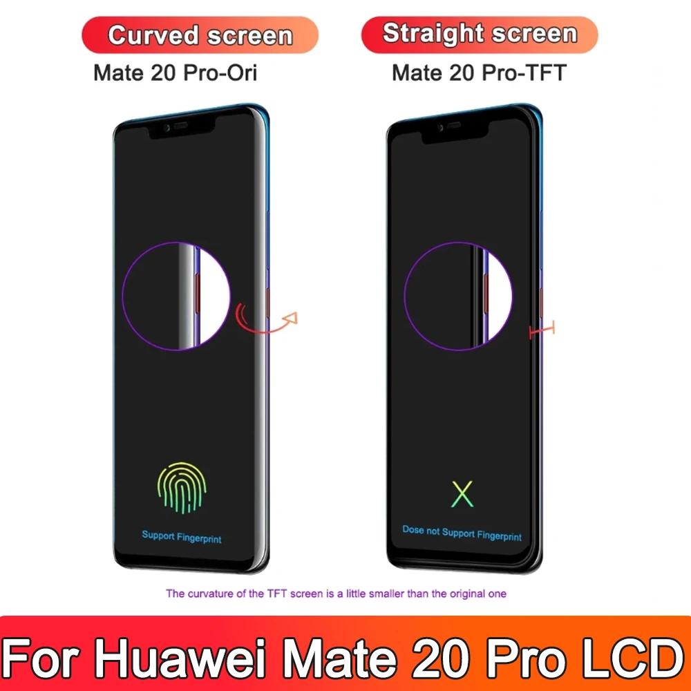 AAA+ Tested For Huawei Mate 20 Pro Lcd Display Touch Screen With Frame For Huawei Mate 20Pro Digitizer Assembly Replacement