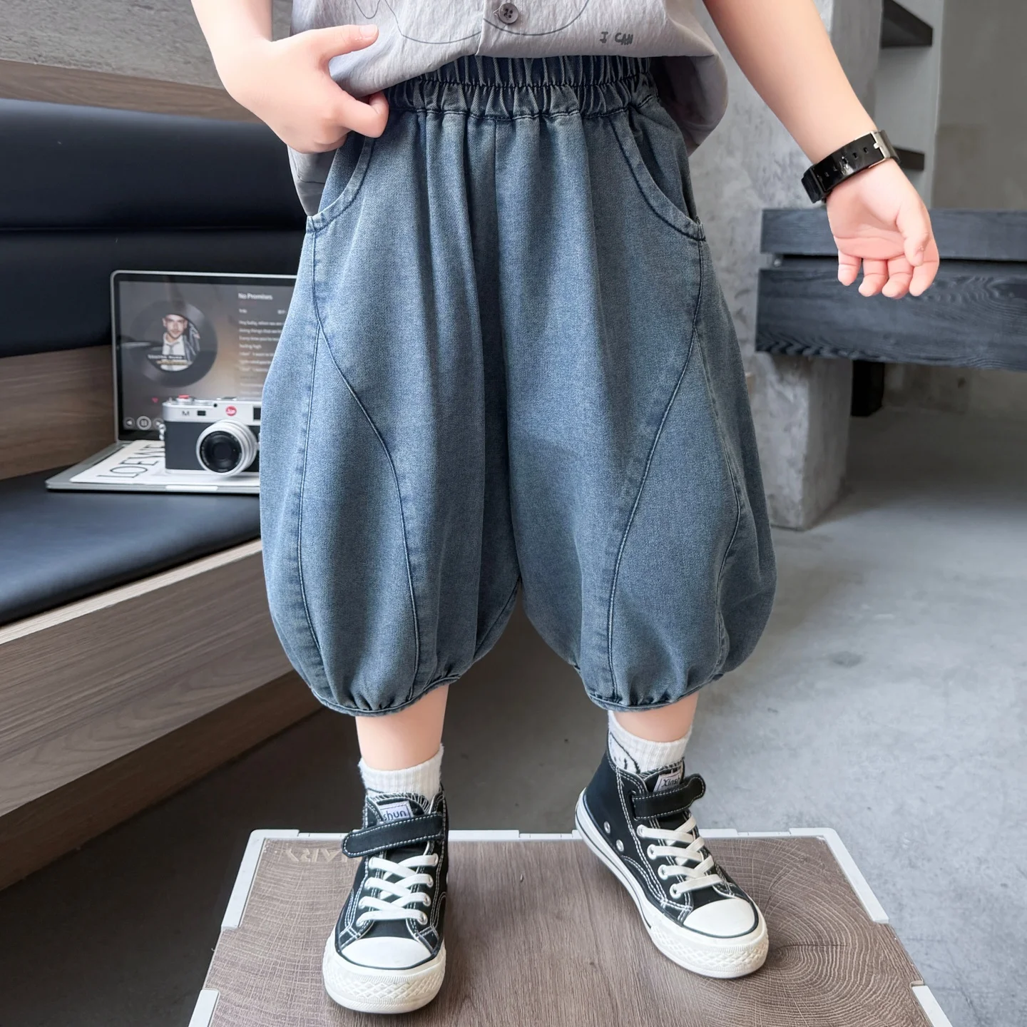 Children's Clothing Summer Casual Jeans Shorts For Boy Pants Denim Cotton Elastic Waist Jeans Kids Casual Pants 2 3 4 5 6 Years