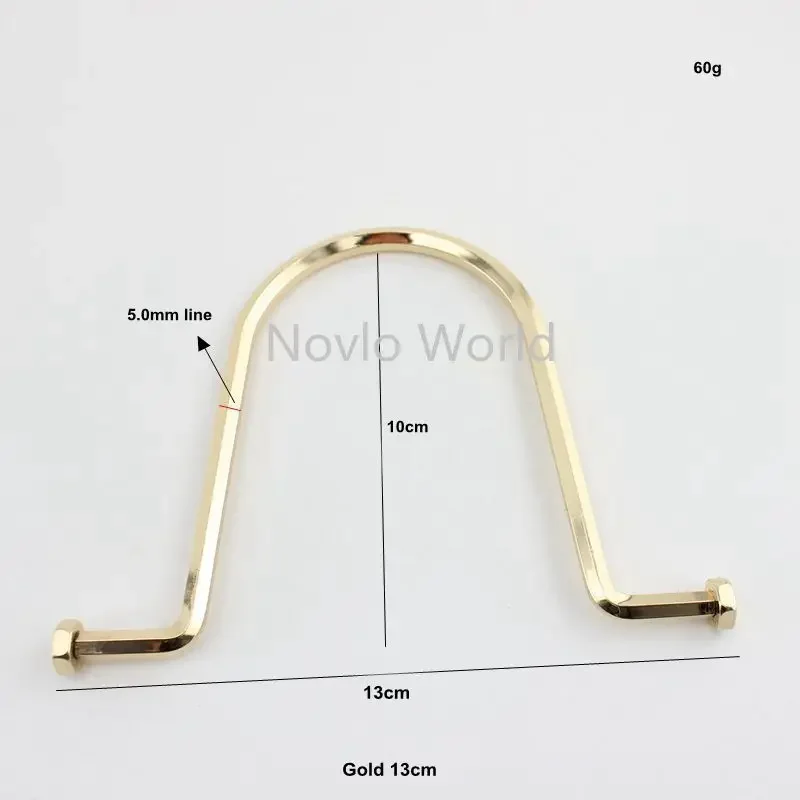 2-10-20 pieces u-type gold color purse Metal Frame,Useful solid handle double beads handbag purse Metal Frame wholesale