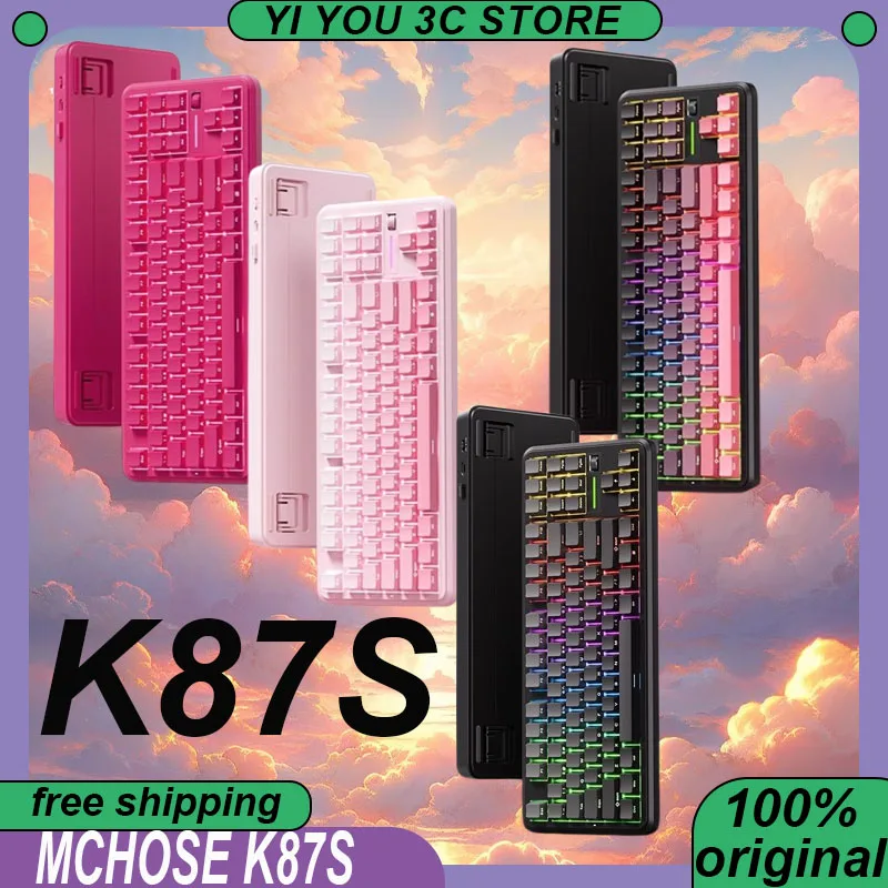 

MCHOSE K87S Wireless Tri-mode Mechanical Keyboard 0.125ms Low Delay Dual 8K 2500Hours Long-endurance PC Esports Gaming Keyboards