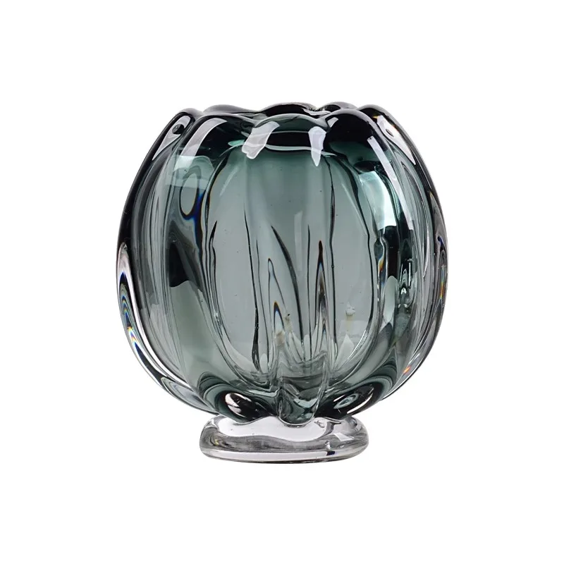 

Petal glazed vase, modern light luxury high-end dining table, living room glass flower decoration