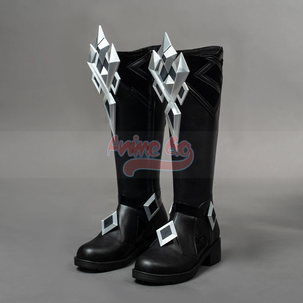 Genshin Impact The Captain Cosplay Capitano Shoes Black Boots for Men Role Play