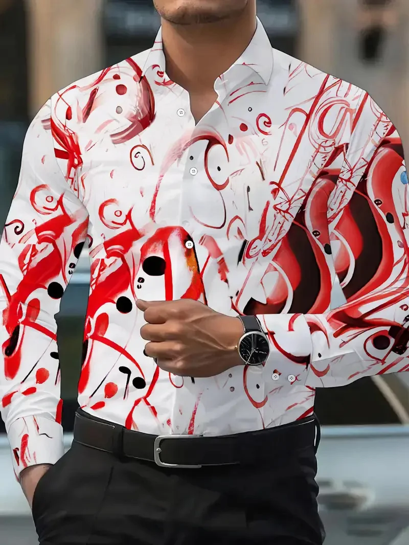 

Men's Western Cowboy Shirt Long Sleeve Floral Button Vintage Top Loose Ethnic Shirt Cowboy Shirt Top