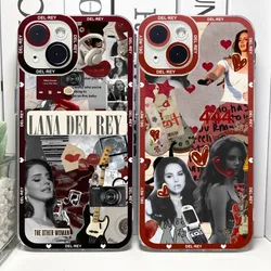 Lana Del Rey Phone Case Telefoon For IPhone 14ProMax 13 14 12 11 Pro Max Mini Transparent Angel Eyes Cover