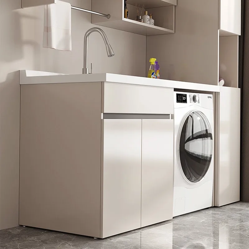 Picture 3: Balcony laundry cabinet integrated basin laundry sink with rubbing board