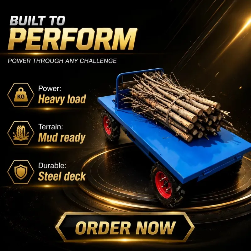 All-Terrain Logistics Cart | Flatbed Transport Vehicle with Remote Control & Intelligent Following
