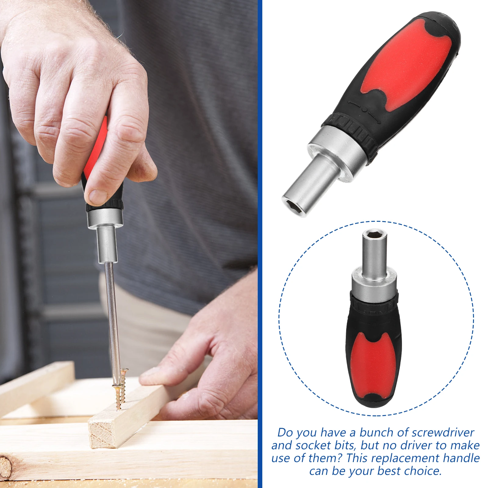 Screwdriver Tool Home Fixing Tools Handle Repairing Durable Handles Iron Replaceable Ergonomic