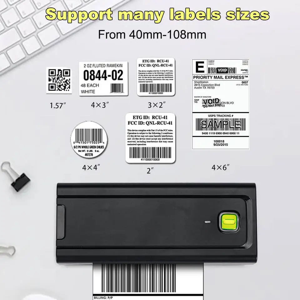 Bluetooth Thermal Shipping Label Printer 4x6 Label Printer for Shipping Packages For Android iPhone Windows for Ebay Shopify