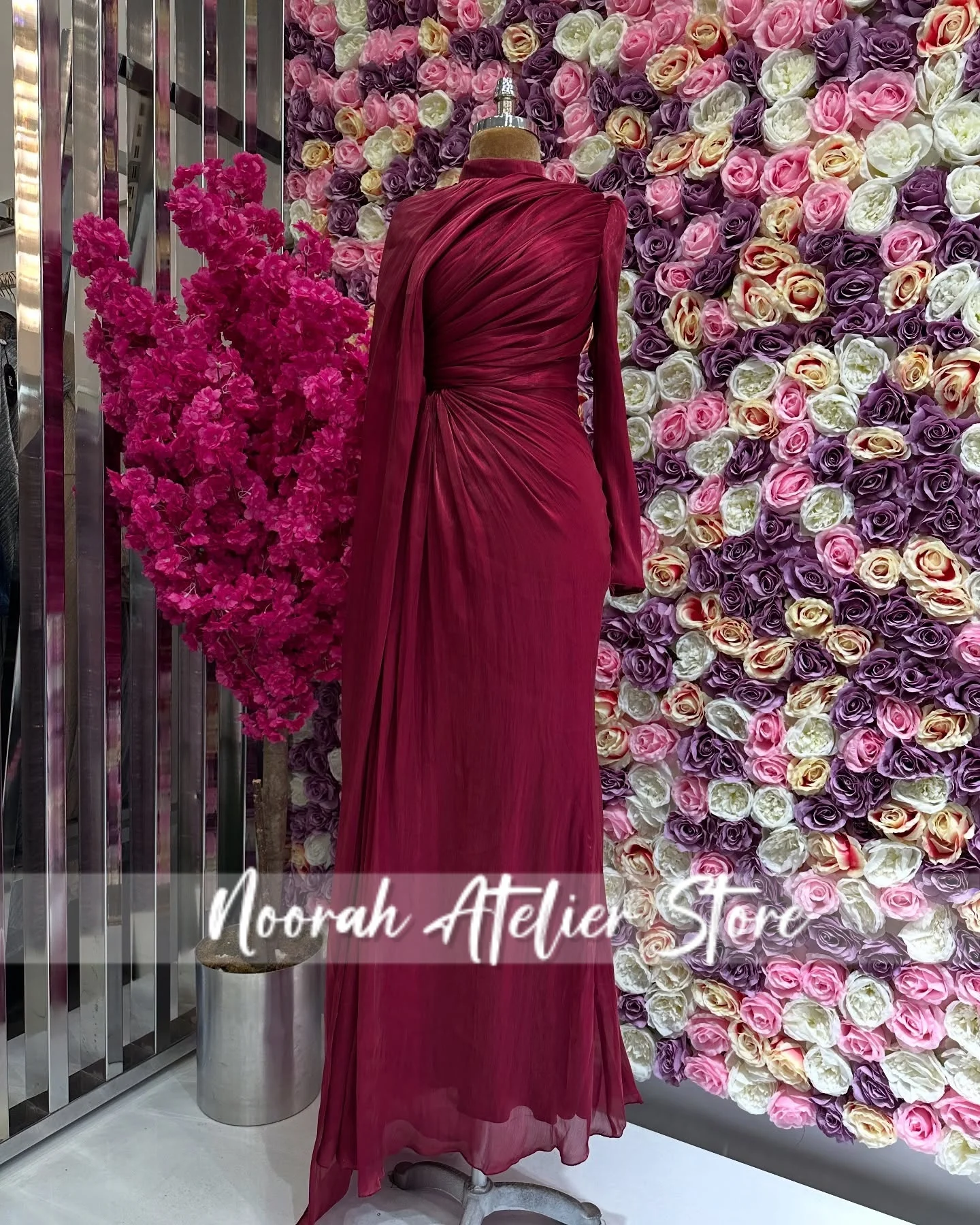 

Красные мусульманские роскошные женские вечерние платья с длинными рукавами, 2025 синего цвета с высоким N, исламское свадебное платье, Саудовская Аравия, длинное по индивидуальному заказу