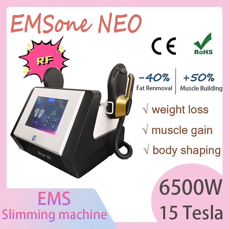 

Hot selling EMSone NEO electromagnetic fat removal machine RF technology stimulates muscle growth 6500W 15 Tesla shaping machine