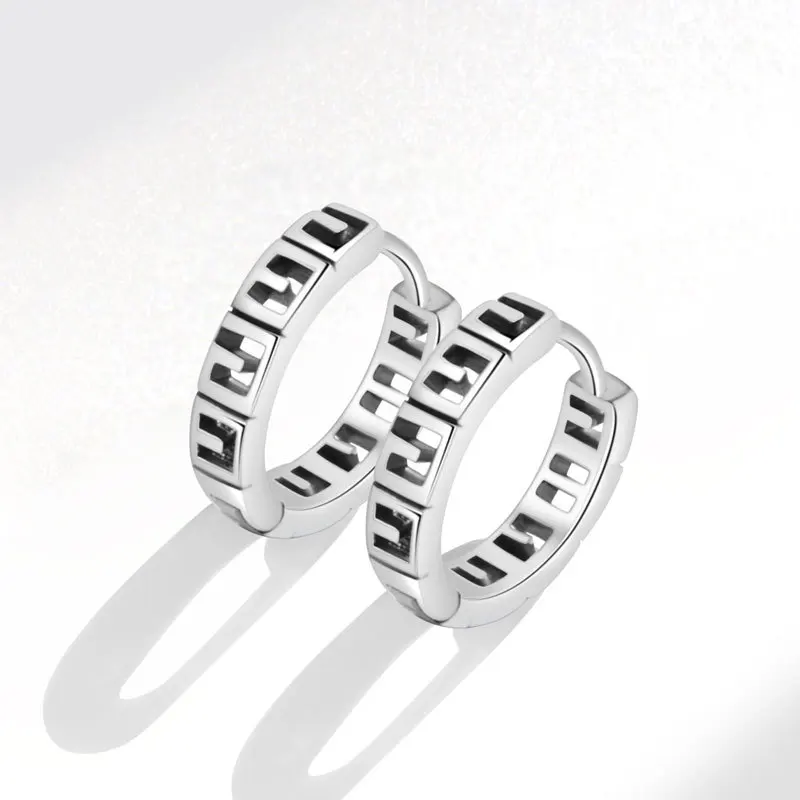 925 Sterling Silver Earrings Neutral Niche Individualistic Fashionable Simple Design Statement Earrings for Men and Women