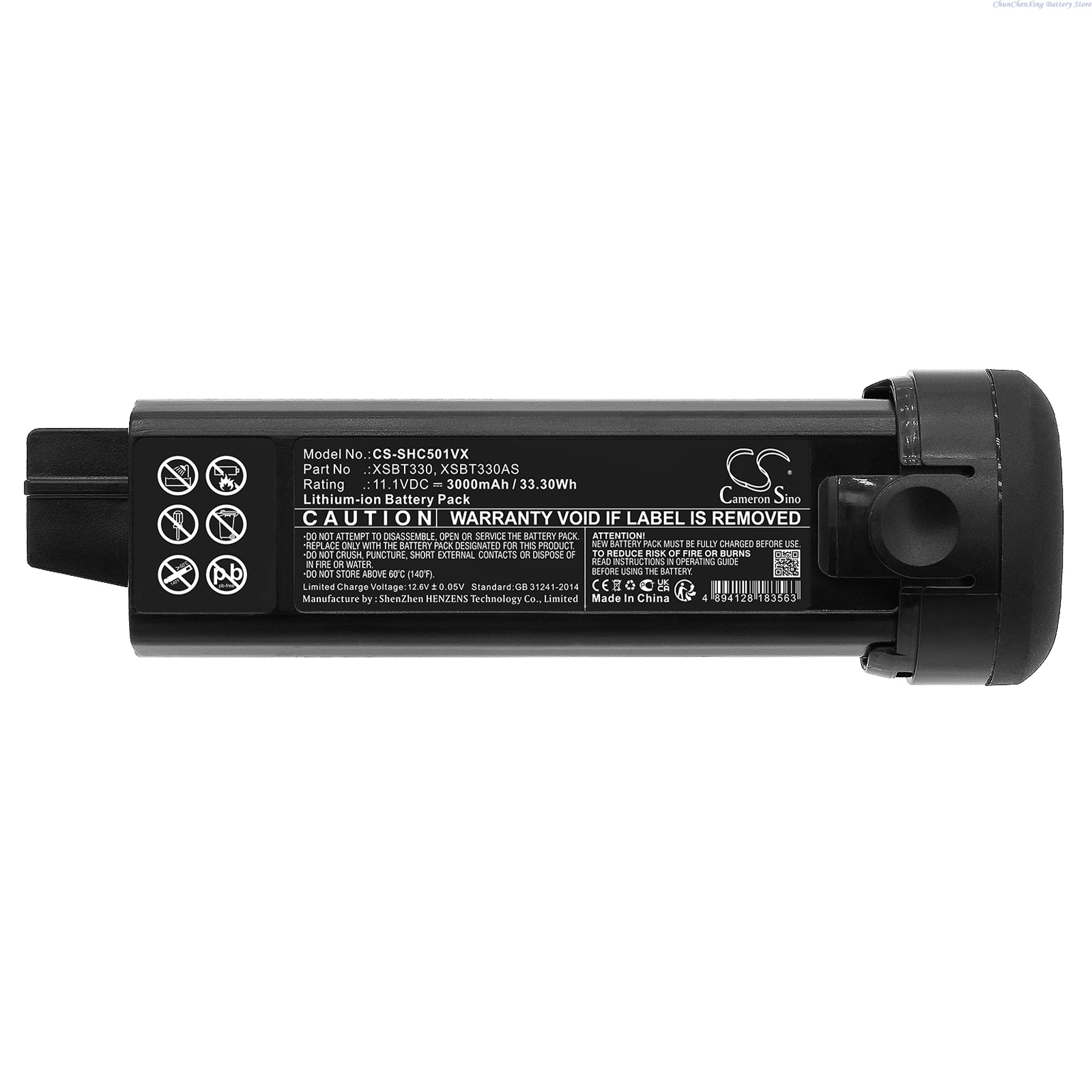 Cameron Sino 11.1V 3000mAh Vacuum Clearance Battery XSBT330 XSBT330AS for Shark Evopower System Flex CS501J CS401J CS200J WS632