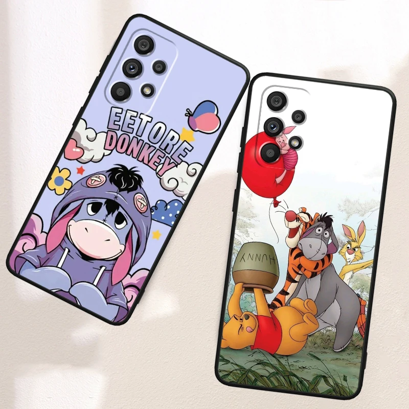 Winnie The Pooh Cute Cartoon For Samsung A53 A52 A33 A32 A51 A71 A21S A13 A73 A55 A22 A23 A35 A72 A54 A12 5G Black Back