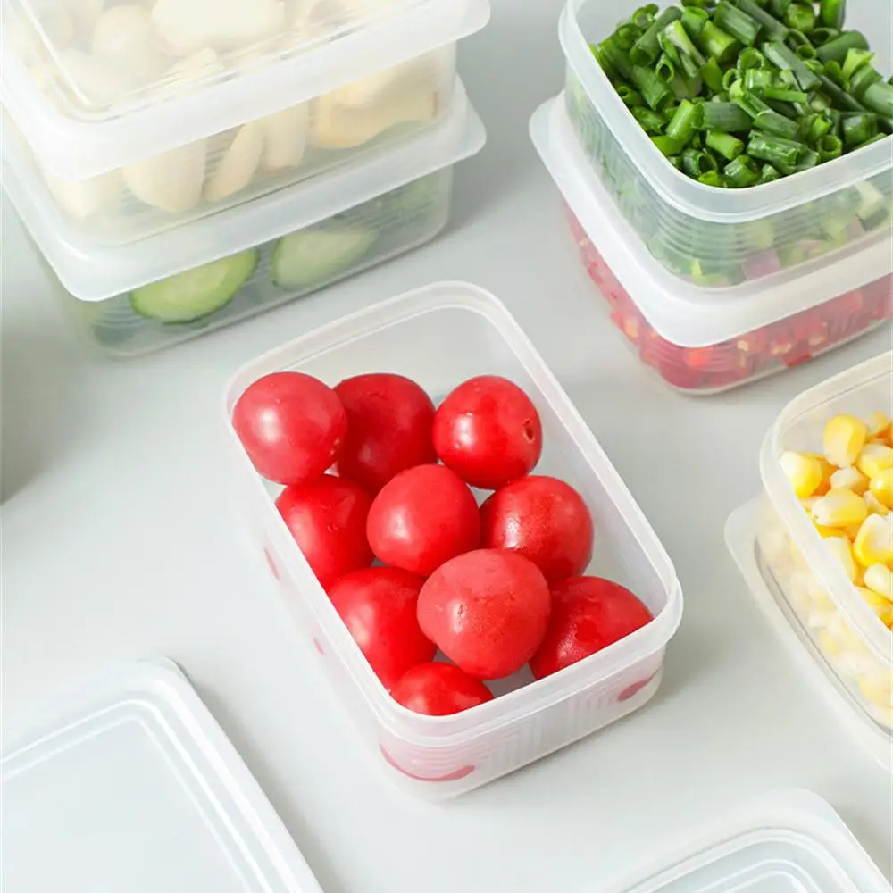 2/4/6PCS Crisper Multilayer Overlay Fresh Preservation Box Grid Household Products Small Box Extended Freshness Storage Box