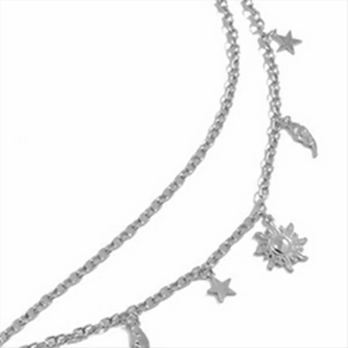 ABQR Cintura a catena in metallo, catena in vita, catena per il corpo in vita con stella lunare regolabile in argento da donna, per jeans eleganti e ragazze