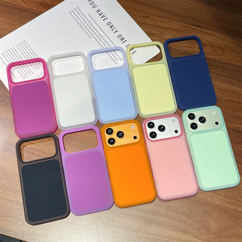 Original Flüssigsilikon Candy Jelly Farbige Matte Weiche Hülle für iPhone 18 Pro 17 16 15 Pro Max Stoßfeste Bumper-Schutzhülle – Detail 14