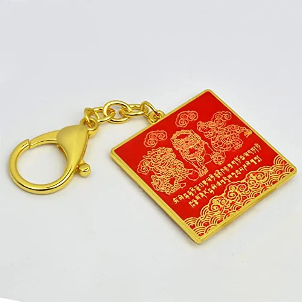 Feng Shui Three Celestial Mirror Dispel Misfortune Amulet Keychain