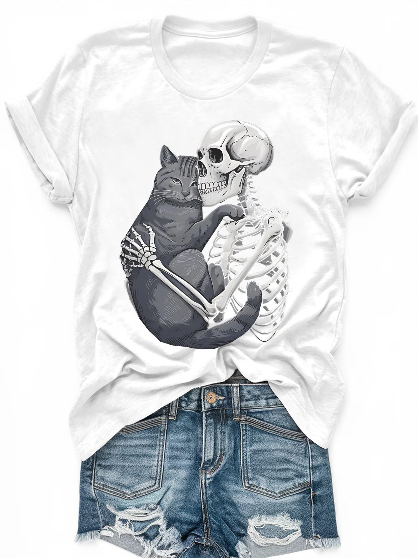 

Women's large-size printed short-sleeved T-shirt, loose and casual, soft, comfortable and breathable, outdoor sports